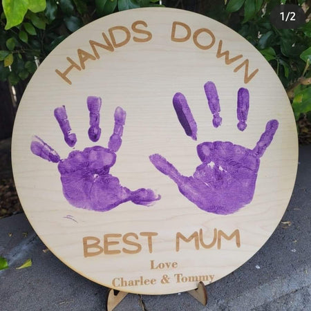 Hands Down - Best Mum- DIY Sign